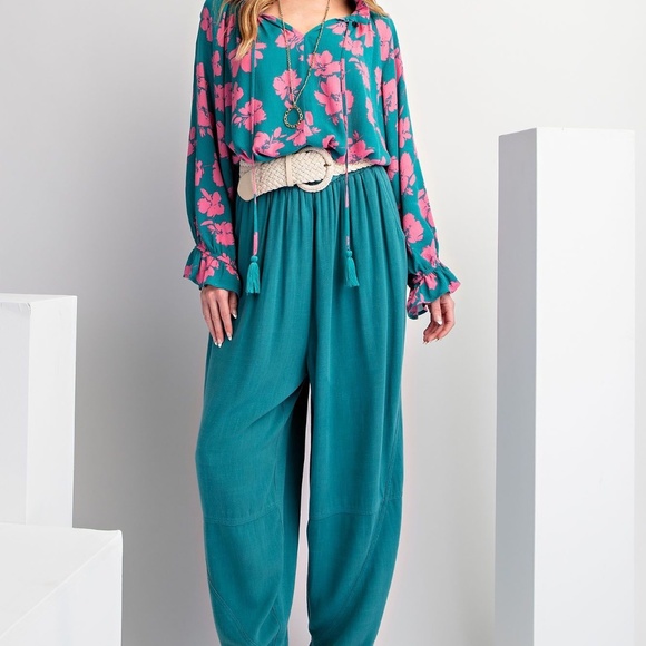 EASEL LOS ANGELES LONG SLEEVE PRINTED RAYON TOP BLOUSE SHIRT PULLOVER PLUS SZ 1X - Picture 6 of 10